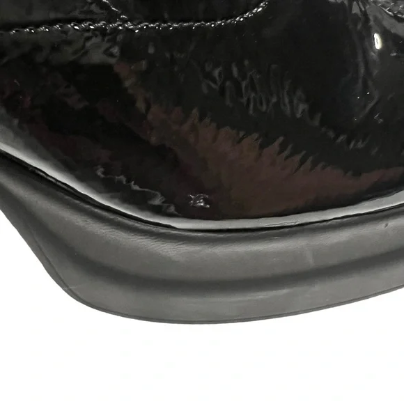 Free People Double Stack Black Patent Leather Platform Boots Size EU 39.5 NWOB - Picture 10 of 11